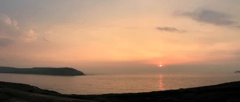 Cornwall Sunset 库存影片 91373792