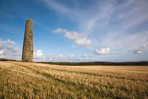 Cornwall tin mine chimney Foto stock