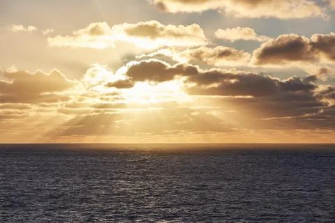 Cornwall, UK - Sunset with dramatic sky at Land`s End Fotos de archivo