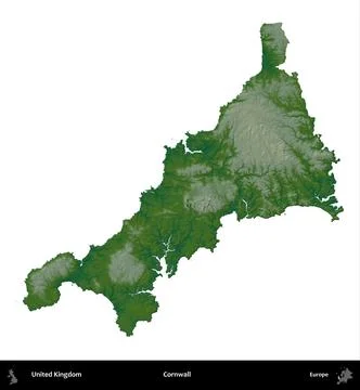 Cornwall, United Kingdom, isolated on white. Physical Stock Illustration
