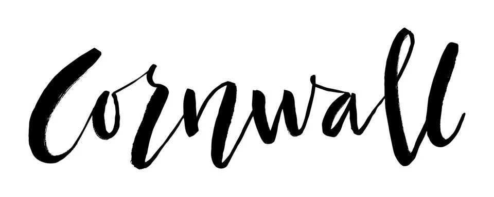 Cornwall. Vector hand lettering element. Ragged graffity style county name for Stock Illustration