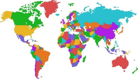 Corolful world map Stock Illustration