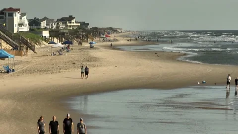 Corolla Beach North Carolina summer beach scene Video stock 199694023