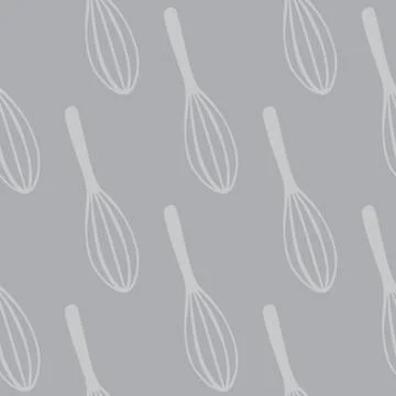 Corolla simple silhouettes seamless pattern. Pale paette kitchen tools artwor Stock Illustration