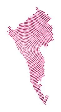 Coron Island dotted map. Digital style shape of Coron Island. Tech icon wit.. Stock Illustration