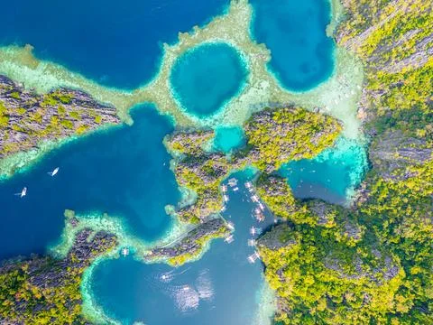 Coron is the third-largest island in the Calamian Islands in northern Palaw.. Stock Photos