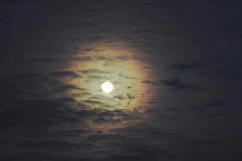Corona around the moon Stock Photos
