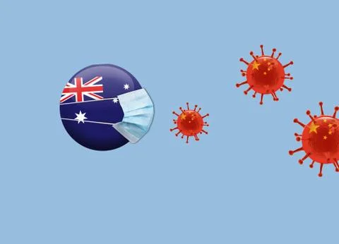 Corona-Attack-Australia Stock Illustration