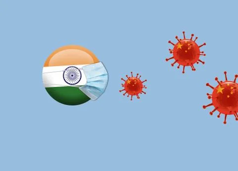 Corona-Attack-India Stock Illustration