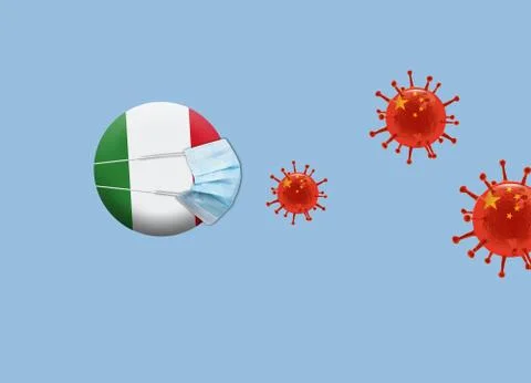 Corona-Attack-Italy Stock Illustration