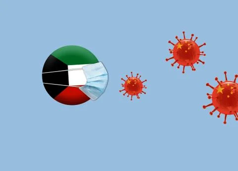 Corona-Attack-Italy-Kuwait Stock Illustration