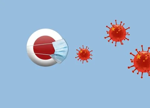 Corona-Attack-Japan Stock Illustration