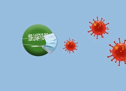 Corona-Attack-Saudi-Arabia Stock Illustration