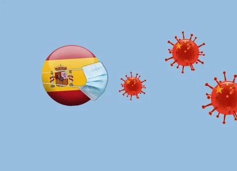 Corona-Attack-Spain Stock Illustration