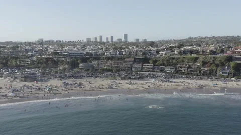 Corona Del Mar State Beach, California. Drone 4K (no color grade - DLog) Stock Footage
