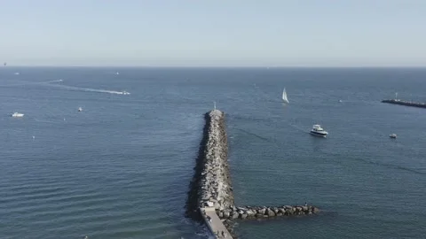 Corona Del Mar State Beach, California. Drone 4K (no color grade - DLog) Stock Footage 133112379