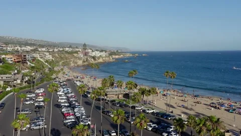 Corona Del Mar State Beach, California. Drone 4K Stock Footage 133114654