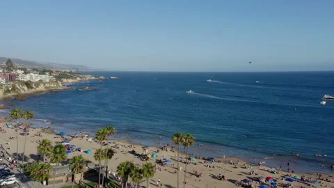 Corona Del Mar State Beach, California. Drone 4K Stock Footage 133114701