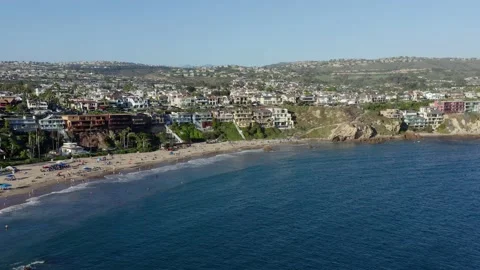 Corona Del Mar State Beach, California. Drone 4K Stock Footage 133115010