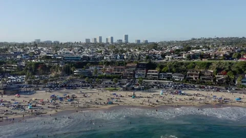 Corona Del Mar State Beach, California. Drone 4K Stock Footage 133115026
