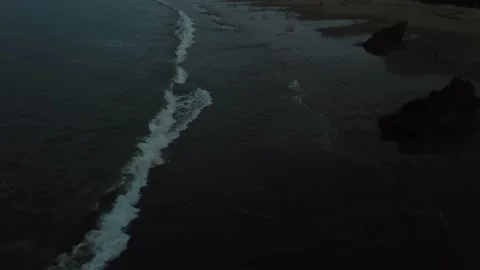 Corona Del Mar Sunrise Drone Shot Stock Footage