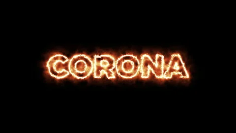 Corona fire text,  burning  text. Stock Footage 187867805