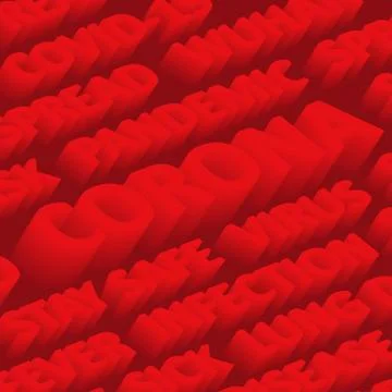 Corona Isometric Text Typography Illustrazione stock