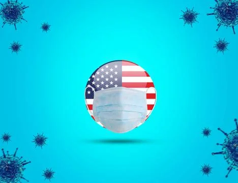 Corona-Mask-USA Stock Illustration