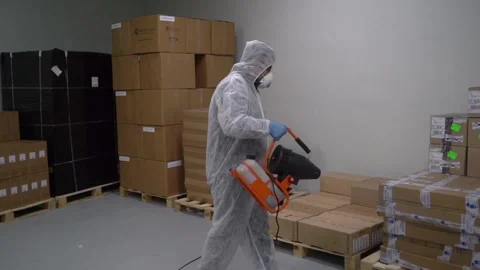 Corona measures at work Stock Footage 148477447