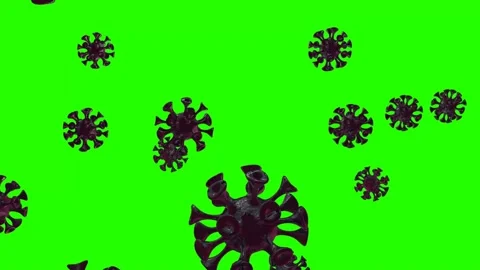 Corona model 3d animation. Realistic animation of virus on greenscreen on 4K. 動画素材 158163817