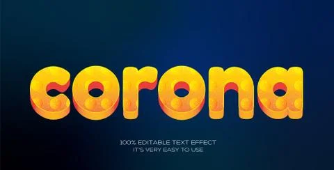 Corona Various editable stylish text effect, Realistic 3d blood text effect Stock Illustration