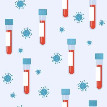 Corona virus 2019-nCoV seamless pattern. Corona Virus in Wuhan, China, Global Stock Illustration