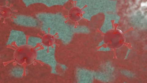 Corona Virus 3d rendered in host body microscopic view. New deadly flu strain Stock Footage 123794232