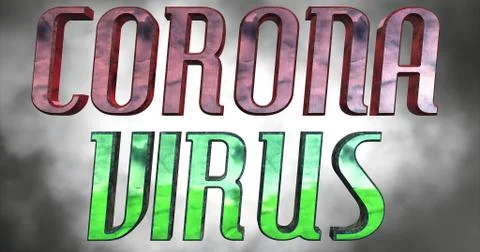 Corona Virus 3D Text Stock Illustration