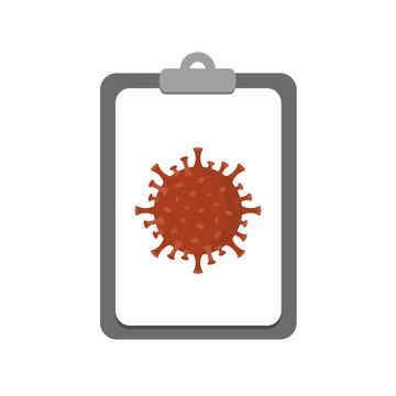 Corona virus and clipboard icon Stock Illustration