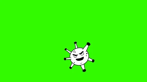 Corona virus animation on green screen Stock Footage 303473994