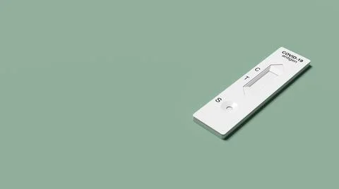 Corona virus antigen fast test. Lab card kit test for COVID-19. 3d illustrati 스톡 일러스트