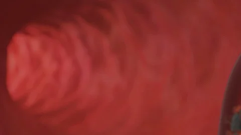 Corona virus attacks a blood cell - Realistic rotating 3D footage of coronavirus Stock Footage 128229547