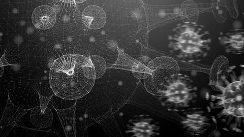 Corona virus background, The framework of the corona virus. Stockbeeldmateriaal 128859713