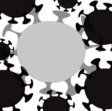 Corona virus background image in black and white Stock Illustration