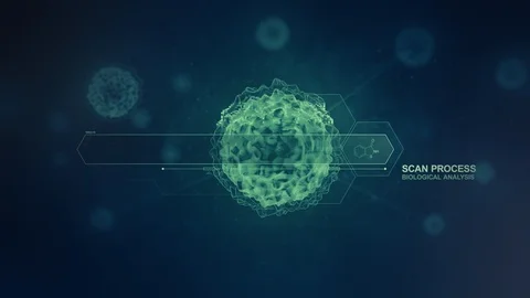 Corona Virus Bacteria Scan HUD 1 Stock Footage 105399764