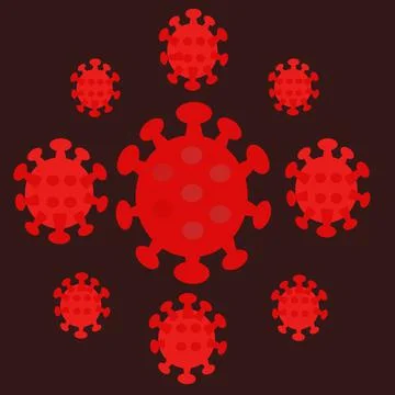 Corona virus on black background Stock Illustration