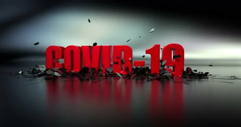 Corona virus breaks the floor, 3D animation with alpha channel Stock Footage 131371806