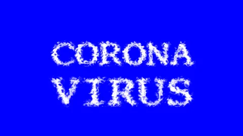 Corona Virus cloud text effect blue isolated background Stock Footage 139637389