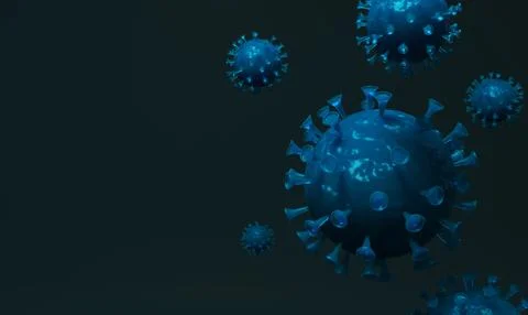 Corona virus concept 3d Rendering,Microscope virus close up. Stock Illustration