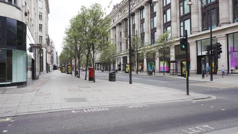 Corona Virus Empty Bond Street London - Tourists disappeared Video stock 127246385