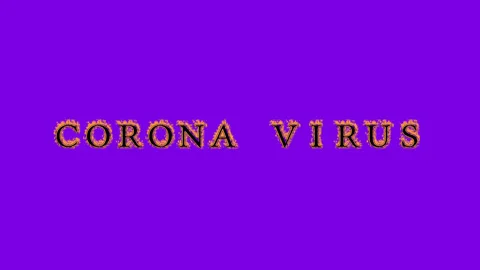 Corona Virus fire text effect violet background Stock Footage 136151846