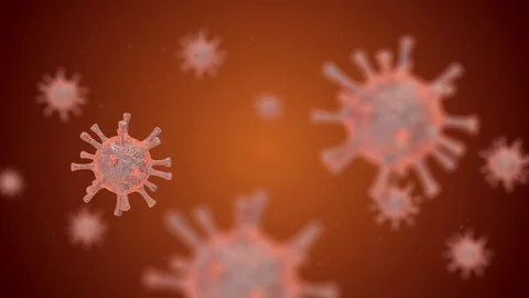 Corona Virus Floating Animation In 4K Stock Footage 130068662