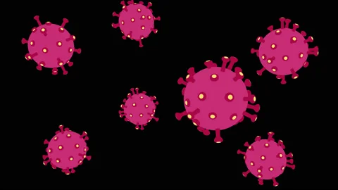 Corona Virus Floating Animation 4K Alpha Stock Footage 135339798