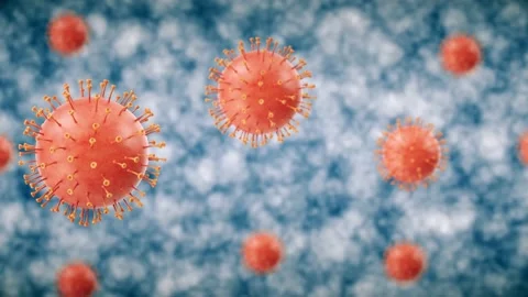 Corona Virus Floating Animation In 4K Video stock 135659690